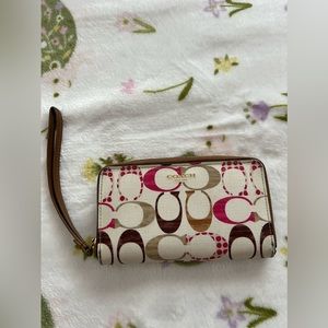 Coach Wristlet With Pink and Brown Logo